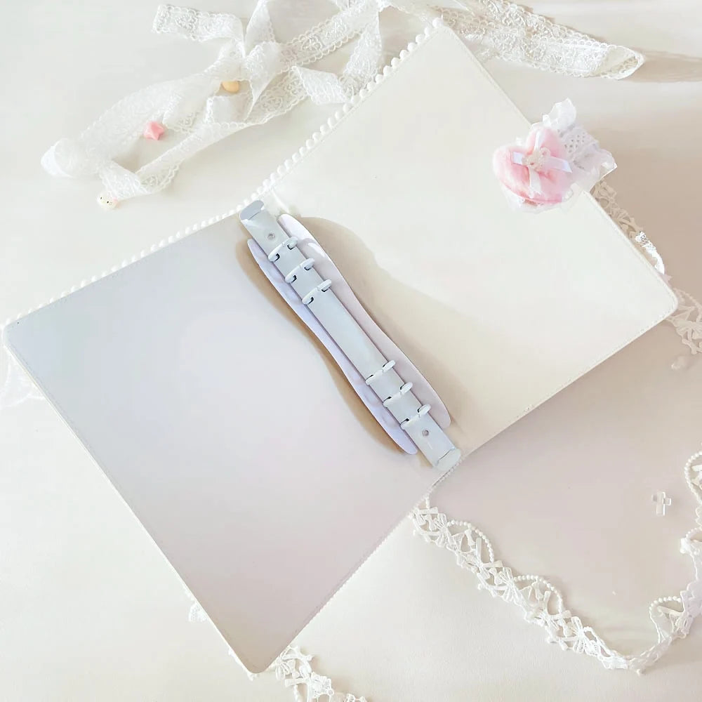 A5 Lace Ribbon Ballet Style Photo Card Binder 6 Ring Album For Kpop Cards 💖🎀📚