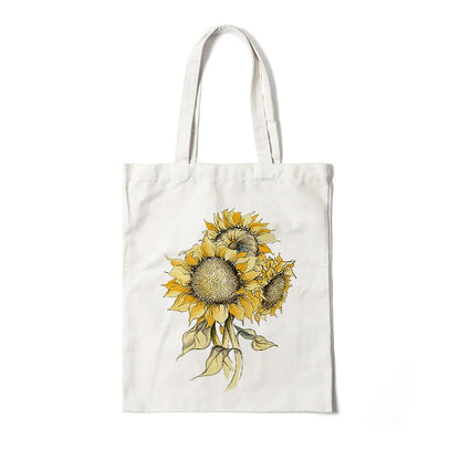 Kawaii Floral Canvas Tote 🌼💖 | Cute Eco-Friendly Shoulder Bag for School & Shopping 🌸✨