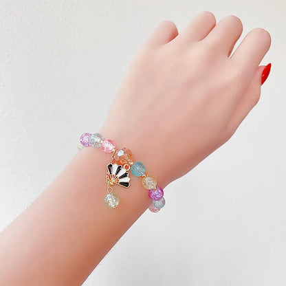 Kawaii Shell Flower Crystal Charm Bracelet 🌸✨