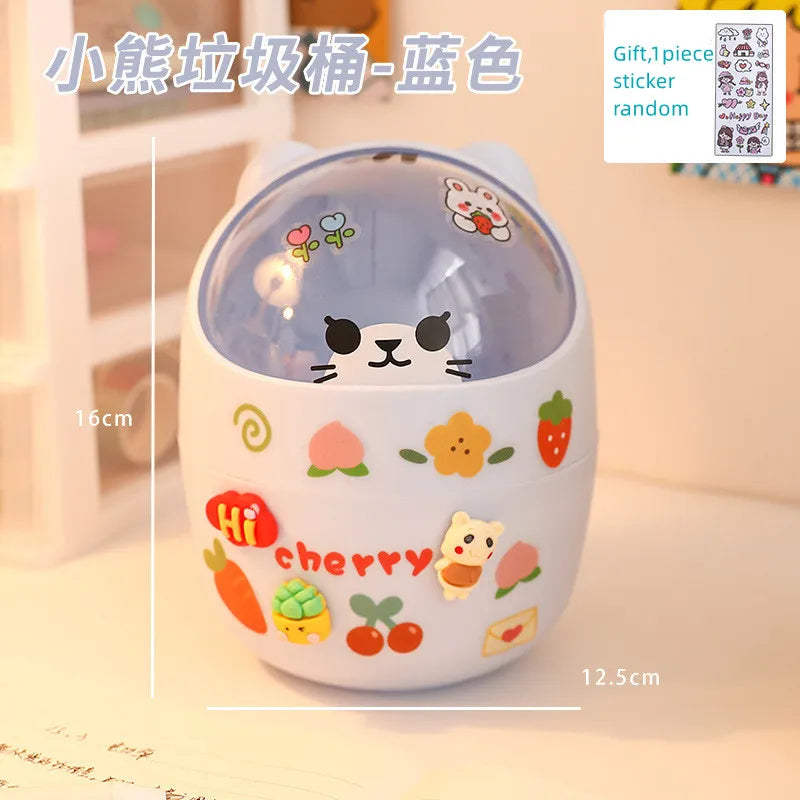 Kawaii Cartoon Makeup Organizer 🎀✨ - Creative Stationery Storage Box for Students & Office! 📚💖
