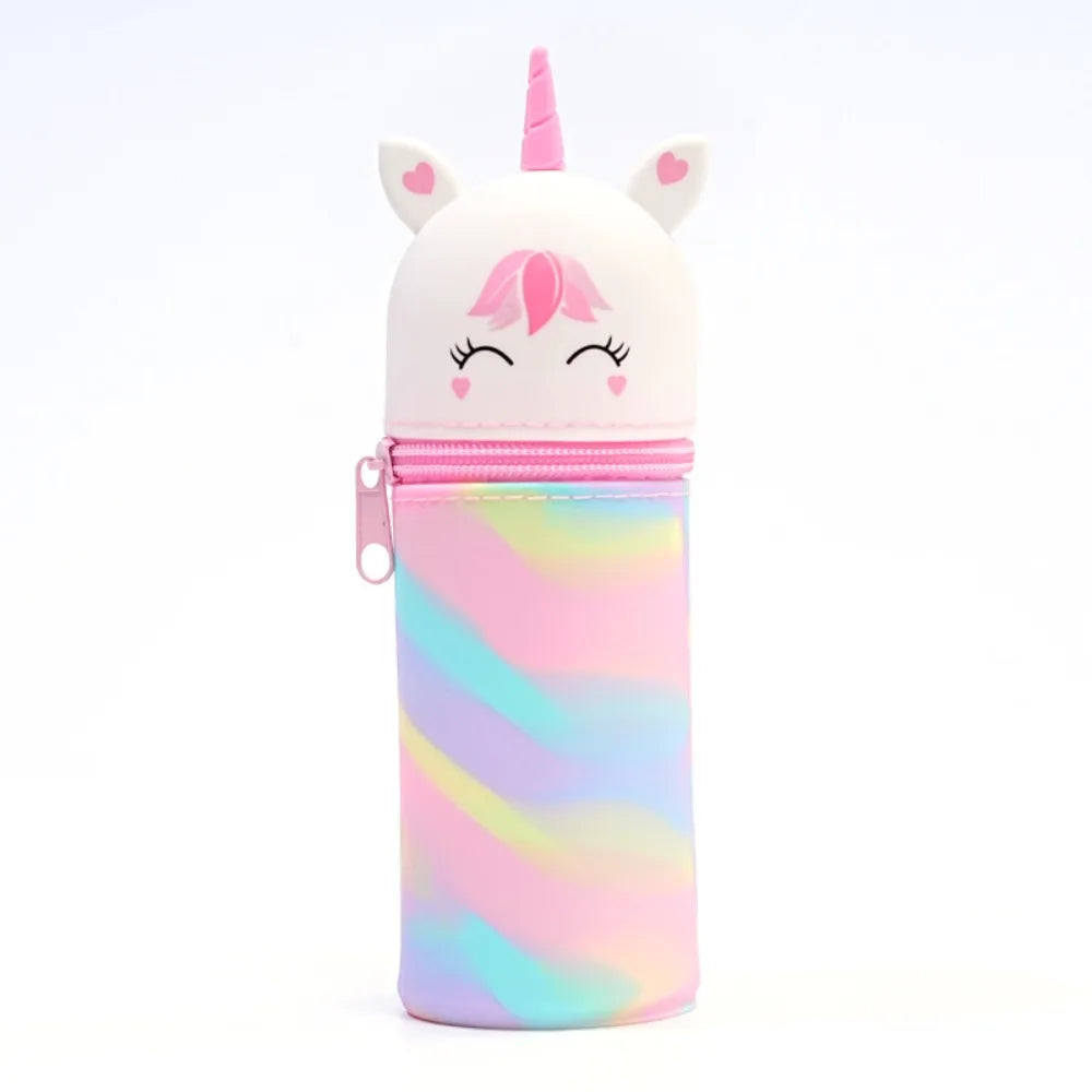 Cute Animal Silicone Pen Case With Large Capacity Pencil Holder Lipstick 🎒