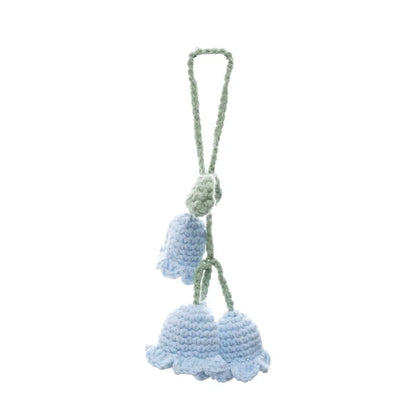 Whimsical Knitted Flower Keychain Charms Wool Leaf Pendants For Bags 🌸🧶