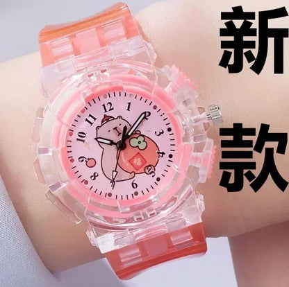 Kawaii Capybara LED Quartz Watch 🐾✨ - Adorable Cartoon Timepiece for Kids 🎉 - Perfect Birthday Gift! 🎁