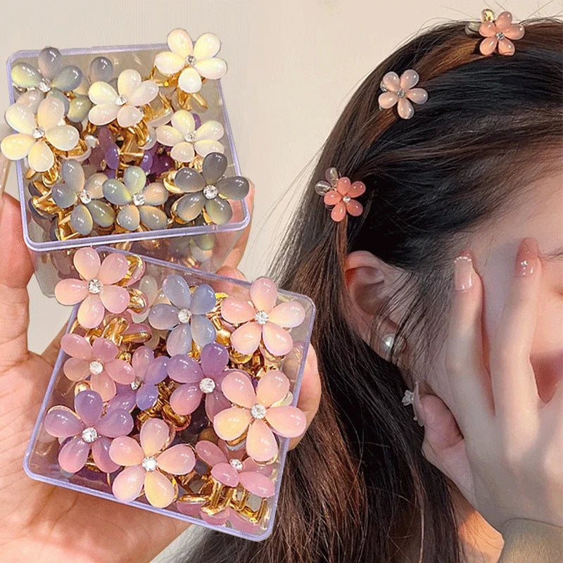 Kawaii Mini Flower Hair Clips 🌸✨ | Cute Colorful Opal Barrettes for Women & Girls | Adorable Everyday Accessories 🦄💕