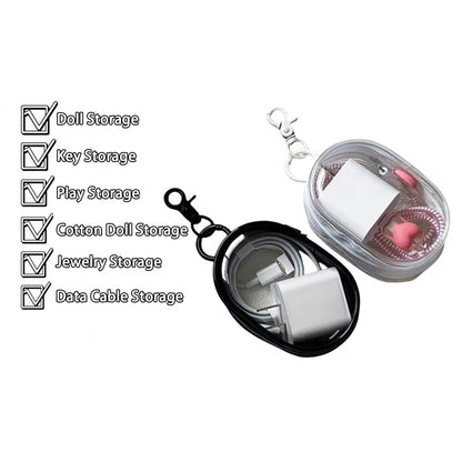 Transparent Jewelry Organizer Pouch With Keychain Dustproof Cute Doll Style 🎀💖