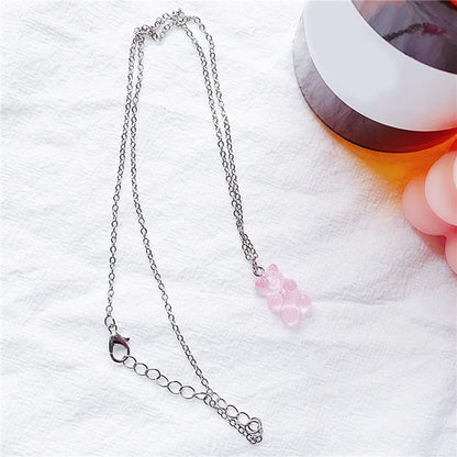 Kawaii Rainbow Candy Bear Bracelet 🍬🌈 - Colorful Hip Hop Jelly Accessory for Girls!