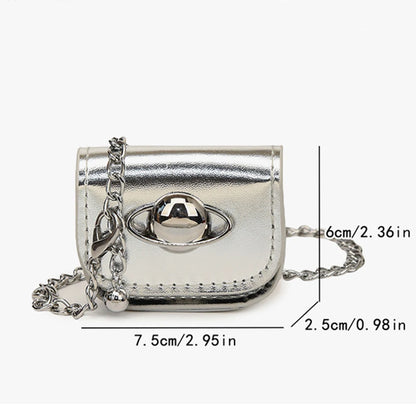 Y2K Vintage Korean Small Chain Shoulder Bag Designer Luxury Clutch Coin Purse Handbags Pink PU Leather Crossbody Ladies Bags