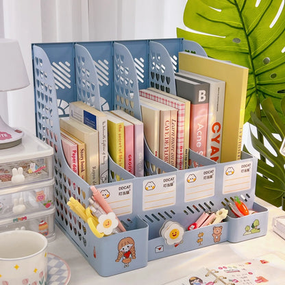Kawaii Detachable File Storage Box 🌸✨ - Adorable Large Capacity Organizer for Students & Office! 📚💕