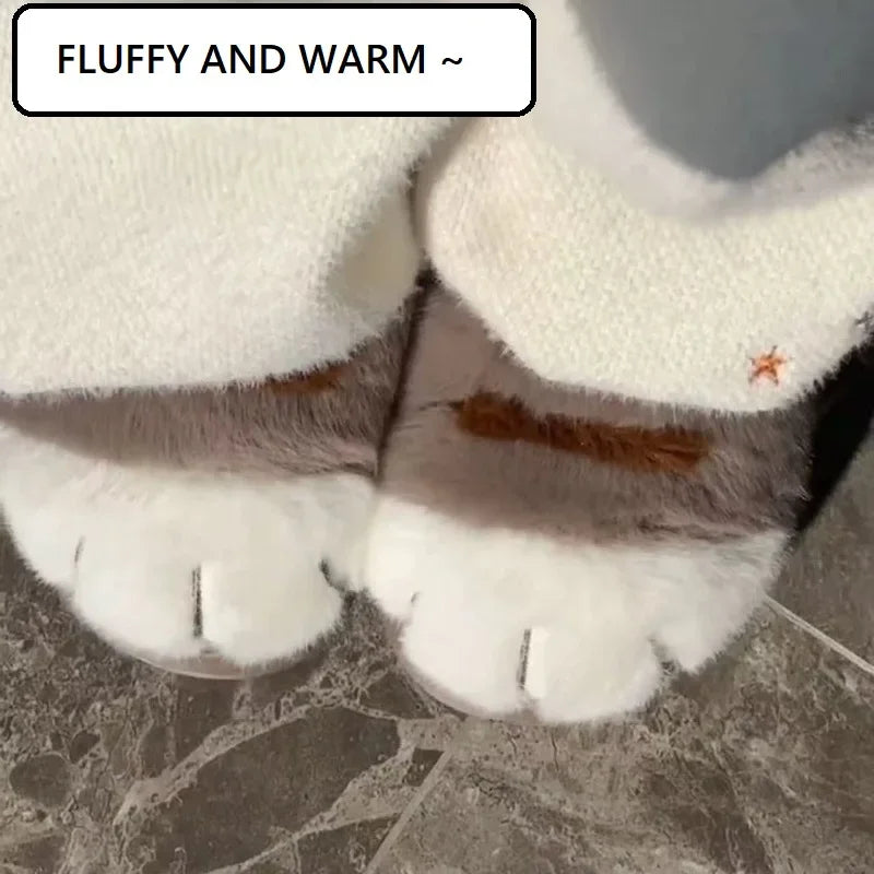 Kitty Claw Slippers For Women Non Slip Furry Mules Indoor Outdoor 🐾 Warm Fluffy