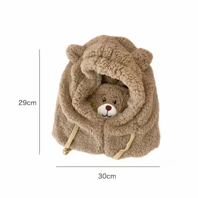 Kawaii Bear Ears Winter Beanie with Warm Mask 🌟❄️