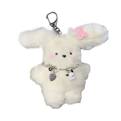 Kawaii Plush Rabbit Keychain & Accessories 🎀🐇 - Adorable Doll Bag Charm with Necklace & Hairpin! 💖✨