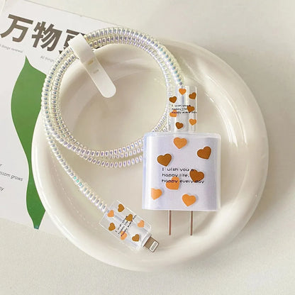 Kawaii TPU Case for Apple 18/20W Charger 🌈✨ - Adorable Bite Protector Shell for iPhone 14/13! 🐾💖