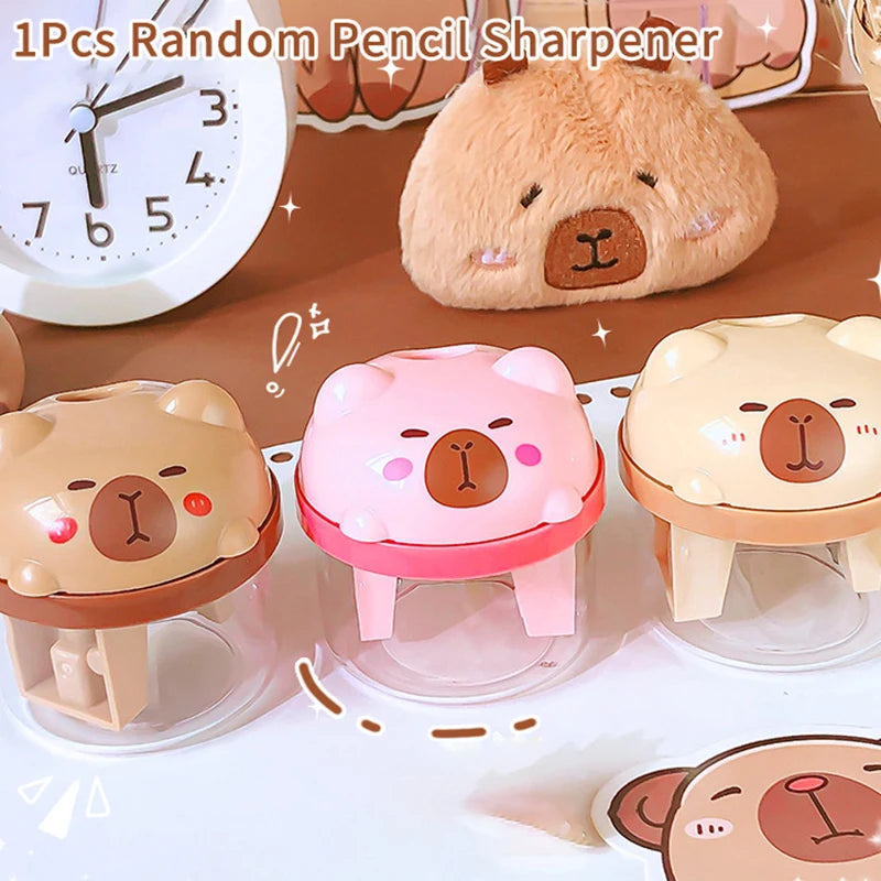 Kawaii Capybara Pencil Sharpener 🐾✏️ | Adorable Portable Mini Manual Sharpener for School & Office 🎒✨