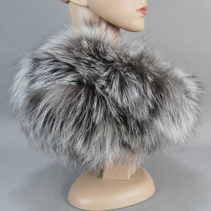 Luxurious Real Fox Fur Scarf For Women With Raccoon Fur Accents Winter Warmth Cute Cozy Headbands And Muffler 🦊❄️