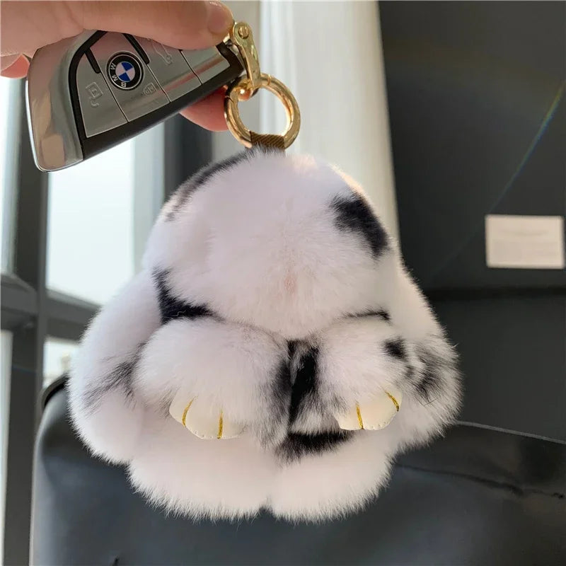 Charming Plush Bunny Keychain 10cm With Fur Pom Pom Charm For Bags 🐰✨