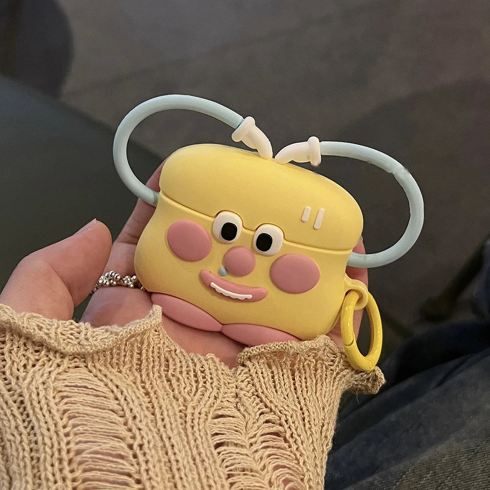 🥰 Adorable 3D Love Heart Robot Silicone Case for AirPods 💖 - Cute & Protective Cover for All Models! 🎧✨ - Pixie Quill