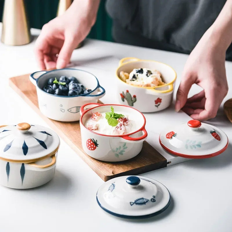 🍓 Adorable Mini Strawberry Bowl with Lid | Perfect for Noodles, Fruits & More! 🍜✨ - Pixie Quill