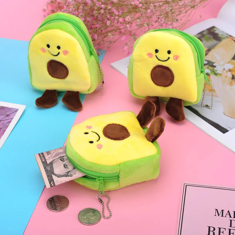 🥑💚 Cute Avocado Coin Pouch & Cuddly Keychain - Perfect for Storing Headphones, Lipstick & More! 🎧💄✨ - Pixie Quill
