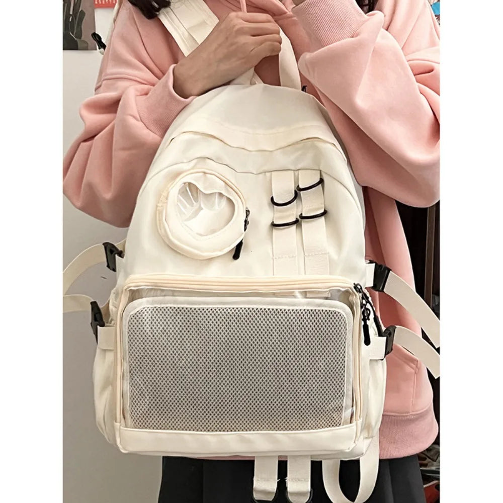 Collage Style Itabag Backpack For Teens Love Heart Transparent JK Laptop Bag 🎒💖