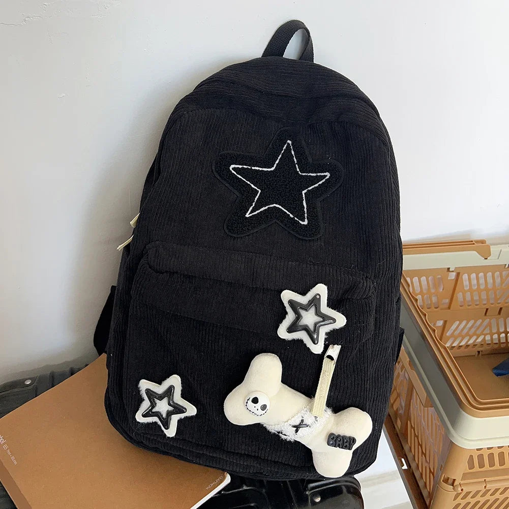 🌟 Adorable Corduroy Backpack for All - Fun Travel & School Companion! 🎒✨ - Pixie Quill