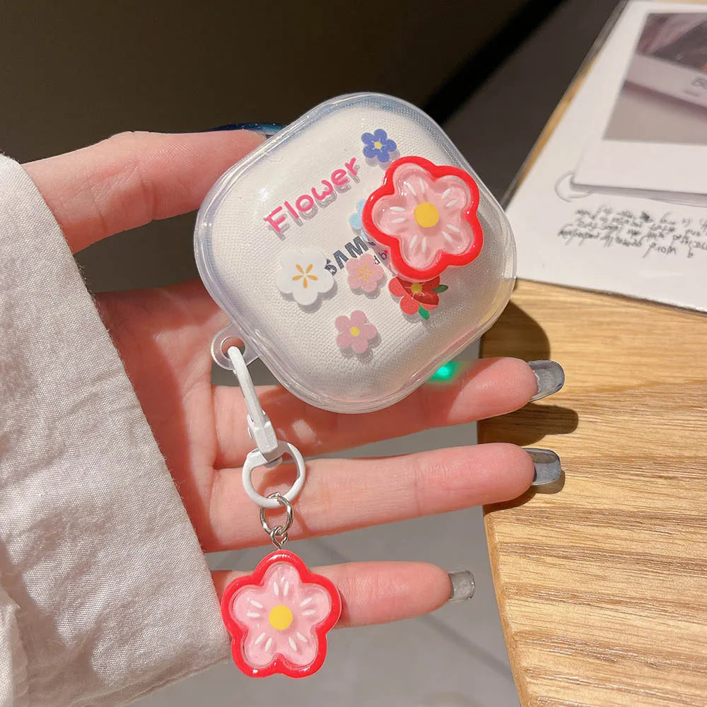 Adorable Watermelon Bunny & Bear Tulip Earphone Case 🌸🐰🍉 for Samsung Galaxy Buds - Pixie Quill