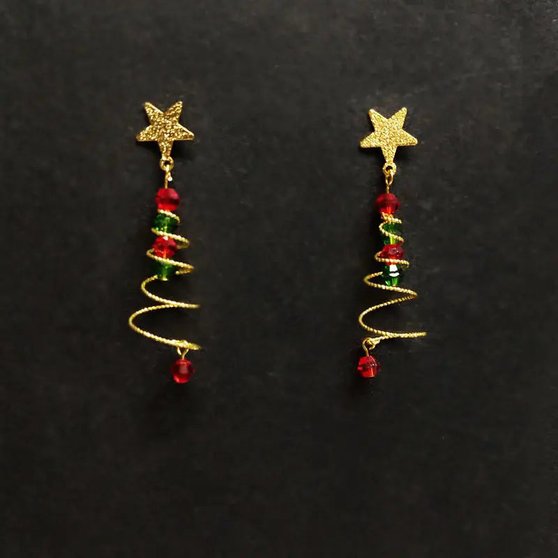 Festive Christmas Tree Drop Earrings For Women Santa Snowman Gift 🎄🎁