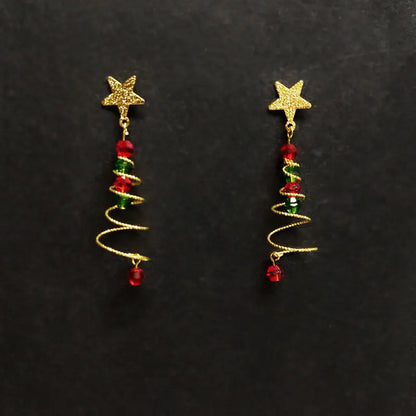 Festive Christmas Tree Drop Earrings For Women Santa Snowman Gift 🎄🎁