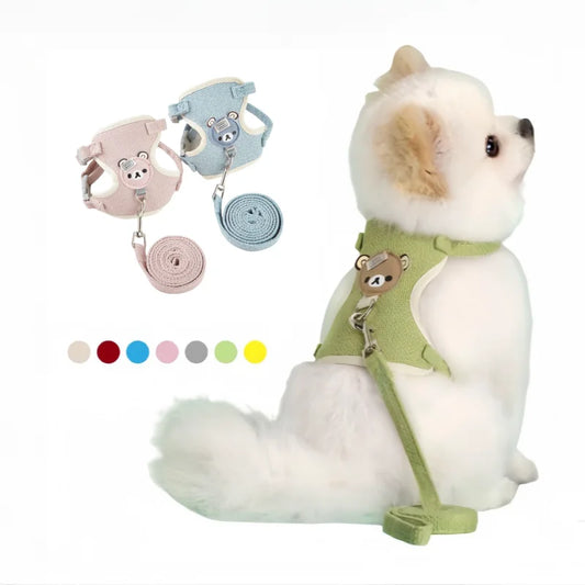 ✨ Adorable Adjustable Pet Harness & Lead Set 🐾💕 Perfect for Outdoor Adventures with Your Furry Friend! 🌈🐶🐱