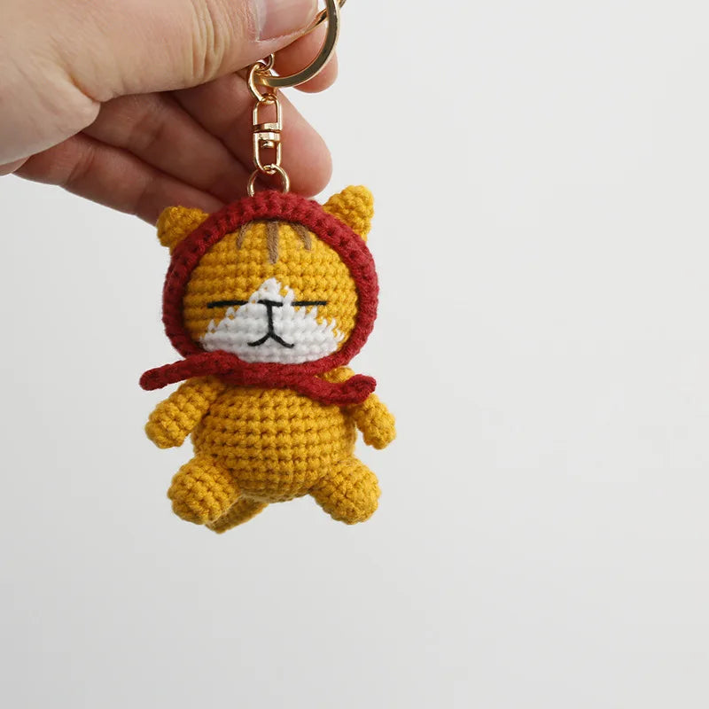 Handmade Kitten Crochet Keychain Cute Cat Charm For Keys And Bags Gift 🐱💖