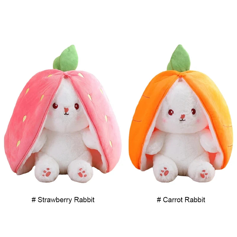 🍒🥕 Cuddly Strawberry Carrot Bunny Plush - Adorable Big Ears for Joyful Play! 🐇💕