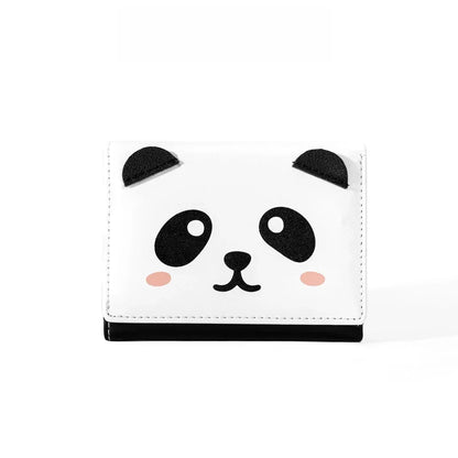 Cute Panda Small Money Clip Pocket Wallets for Students Mini Coin Purse Ultra-thin Small Buckle Card Bag Billeteras Para Mujer