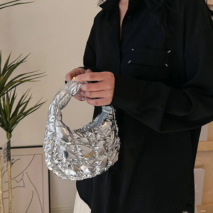 Kawaii Pleated Cloud Mini Handbag 🌈✨ | Adorable Soft Nylon Tote Bag for Trendy Women 💖🌟