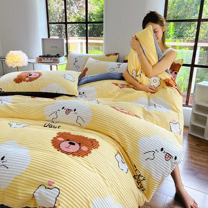 Kawaii Strawberry Dreams Duvet Set 🍓✨ Fluffy Reversible Bedding & Pillowcases! 🌈💤
