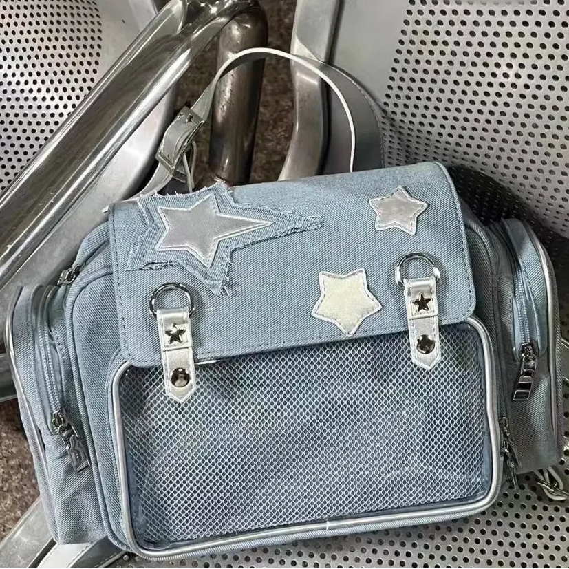Kawaii Denim Dream 🌟✨ Spicy Y2K Backpack for Trendy Women 💖 - Japanese Korean Style Jeans Bag! 👜👧