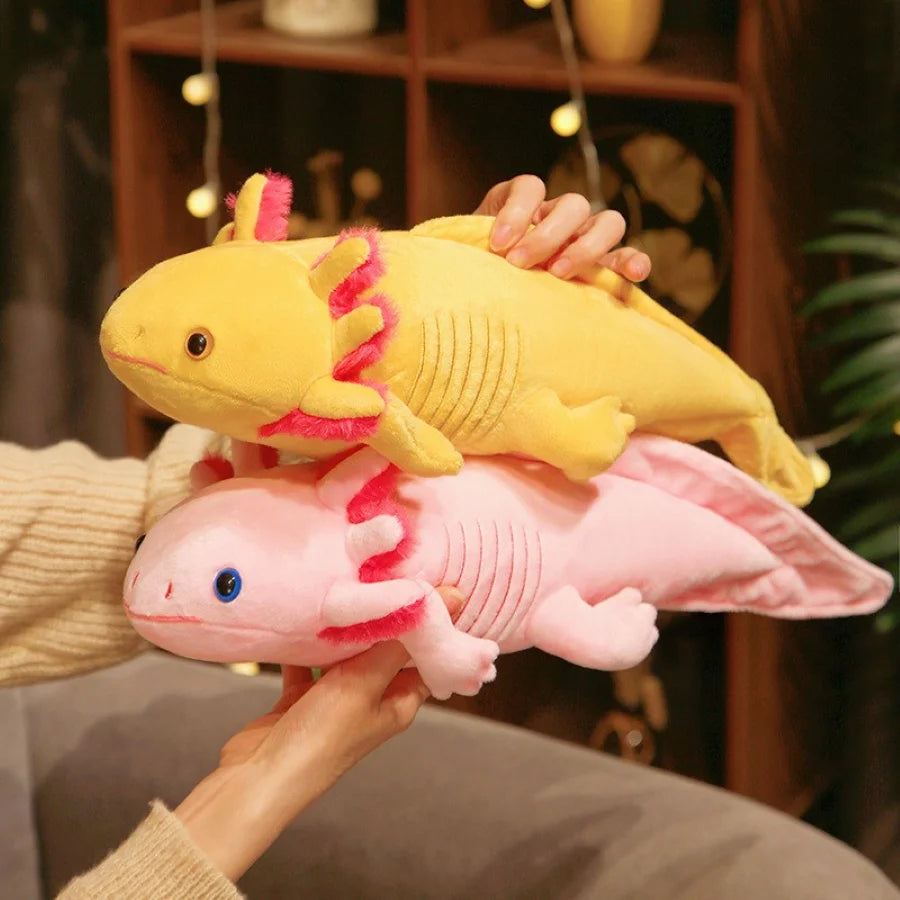 🌈🐾 Colorful Axolotl Hugging Pillow – Cuddly Newt Plush for Kids! 🎈💖 - Pixie Quill