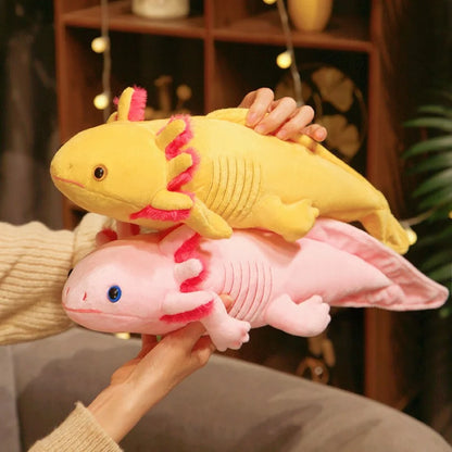 🌈🐾 Colorful Axolotl Hugging Pillow – Cuddly Newt Plush for Kids! 🎈💖 - Pixie Quill