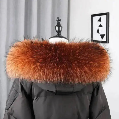 Lux Raccoon Fur Collar Scarf For Women 🧣 Warm Winter Essential