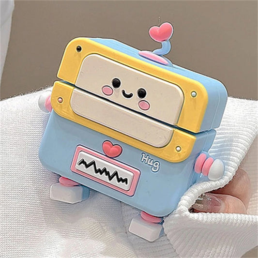 🥰 Adorable 3D Love Heart Robot Silicone Case for AirPods 💖 - Cute & Protective Cover for All Models! 🎧✨ - Pixie Quill