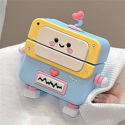 🥰 Adorable 3D Love Heart Robot Silicone Case for AirPods 💖 - Cute & Protective Cover for All Models! 🎧✨ - Pixie Quill