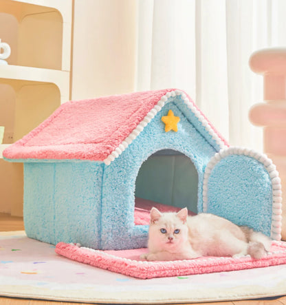 Removable Enclosed Cave for Pet, Dog House, Cat Bed, Winter Dog Villa, Sleep Kennel, Warm Nest, Sofa, Pet Supply