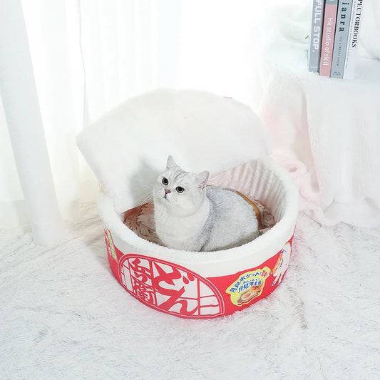 🌟 Noodle Cozy Cat Nest 🐾 Fleece-Lined Delight for All Seasons 🐶✨