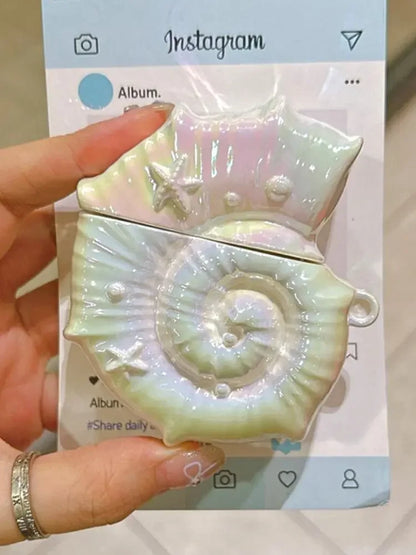 Kawaii Glitter Snail Shell AirPods Pro 2 & 3 Case 🐌✨ | Luxury 3D Charm Cover for Trendy Earbuds 🎧💖