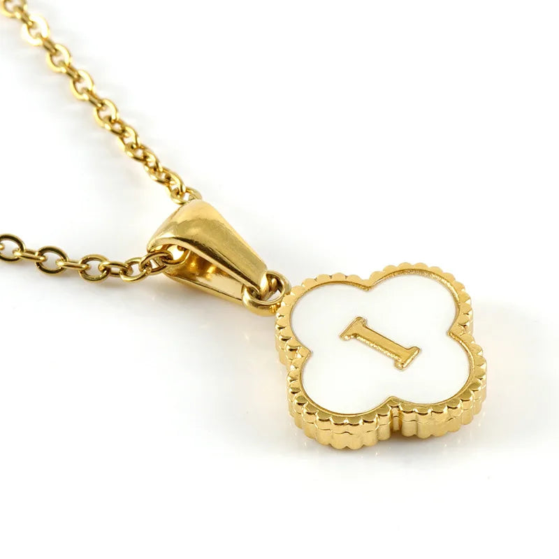 Charming Kawaii Stainless Steel Initial Necklace for Her 🌸✨ | Cute White Chain Jewelry - Perfect Valentine’s Day Gift! 💖