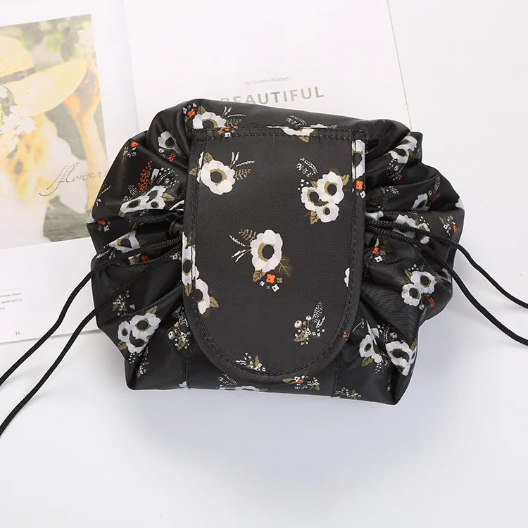 Kawaii Floral Drawstring Makeup Bag 🌸✨ | Portable Waterproof Cosmetic Pouch for Travel & Toiletries 💖👜