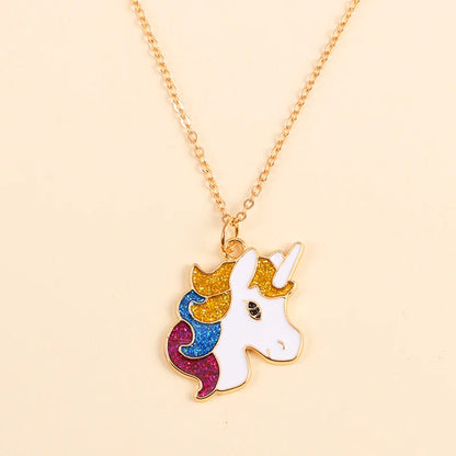 Kawaii Rainbow Unicorn Pendant Necklace 🌈✨ - Adorable Choker for Girls & Women 🎀 - Perfect Birthday Gift! 🎁