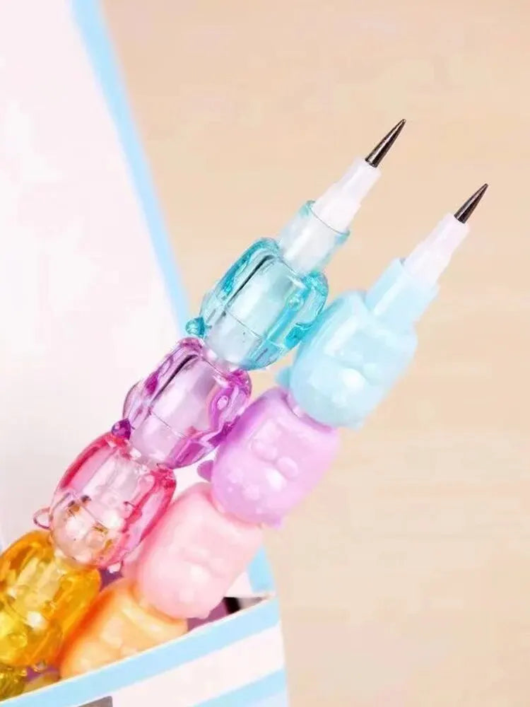 Kawaii Bear Mechanical Pencil Set 🐻✏️ | 2pcs Adorable Non-Sharpening Writing Pens for Students & Office | Cute Stationery Gifts 🎁