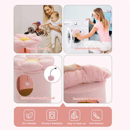 2-Storey Cat Beds For Indoor Cats With Removable Flower Bed Cute Cat Cave And Hideaway Condo 🐾😺🌸