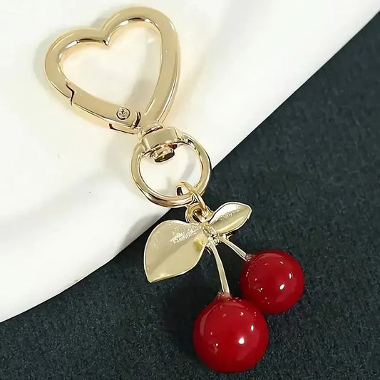 Cherry Blossom Heart Bag Charm With Lobster Clasp Cute Gift For Women 💖🌸