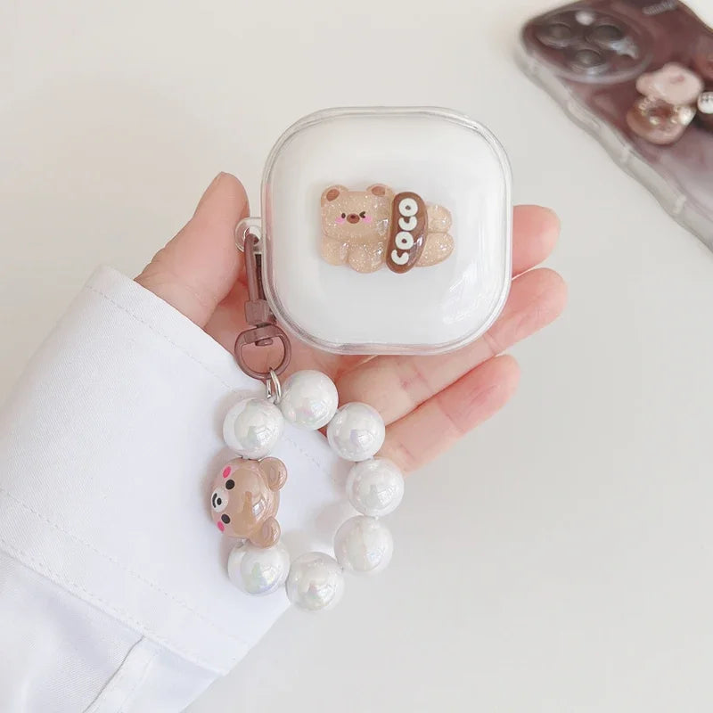 🥰 Adorable Cartoon Earbud Case 🎀 for Samsung Galaxy Buds | Cute Silicone Cover with Bracelet Charm 🌟 - Pixie Quill