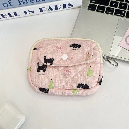 Kawaii Cartoon Makeup Pouch 🐰✨ | Cute Travel Lipstick & Earphone Organizer Bag 🎀💄 - Perfect Gift for Women!